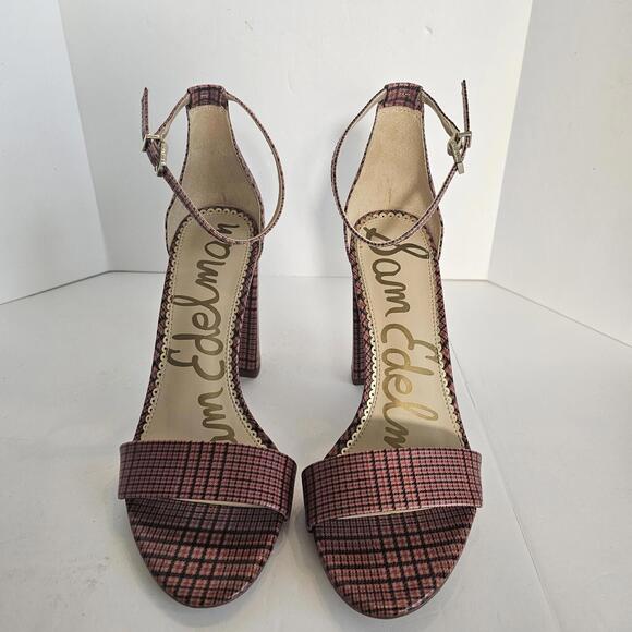Sam Edelman Shoes - Sam Edelman Shoes Pink Plaid Preppy Summer Chic Chunky Heels Sz 8.5 NWOB